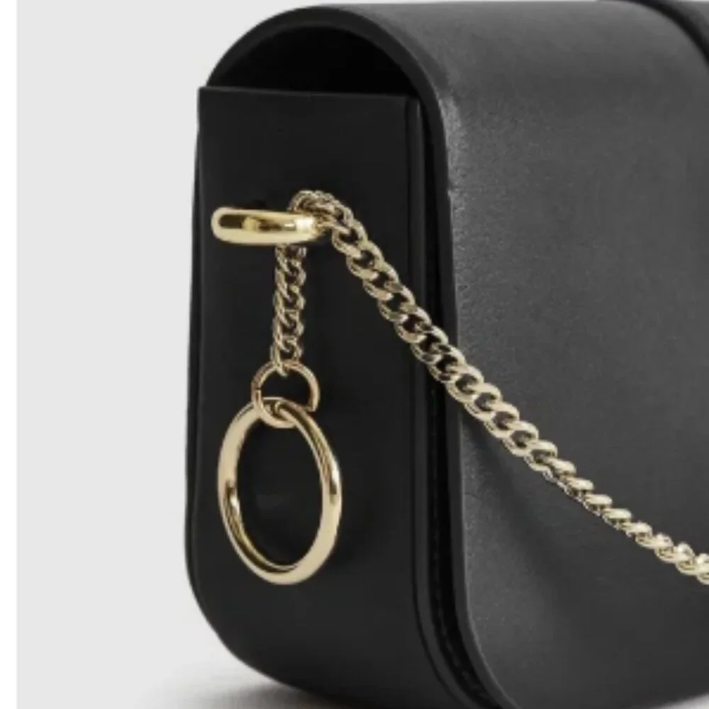 REISS Jessie Leather Cross Body Bag with Tassel Detail – Black (NWOT)
